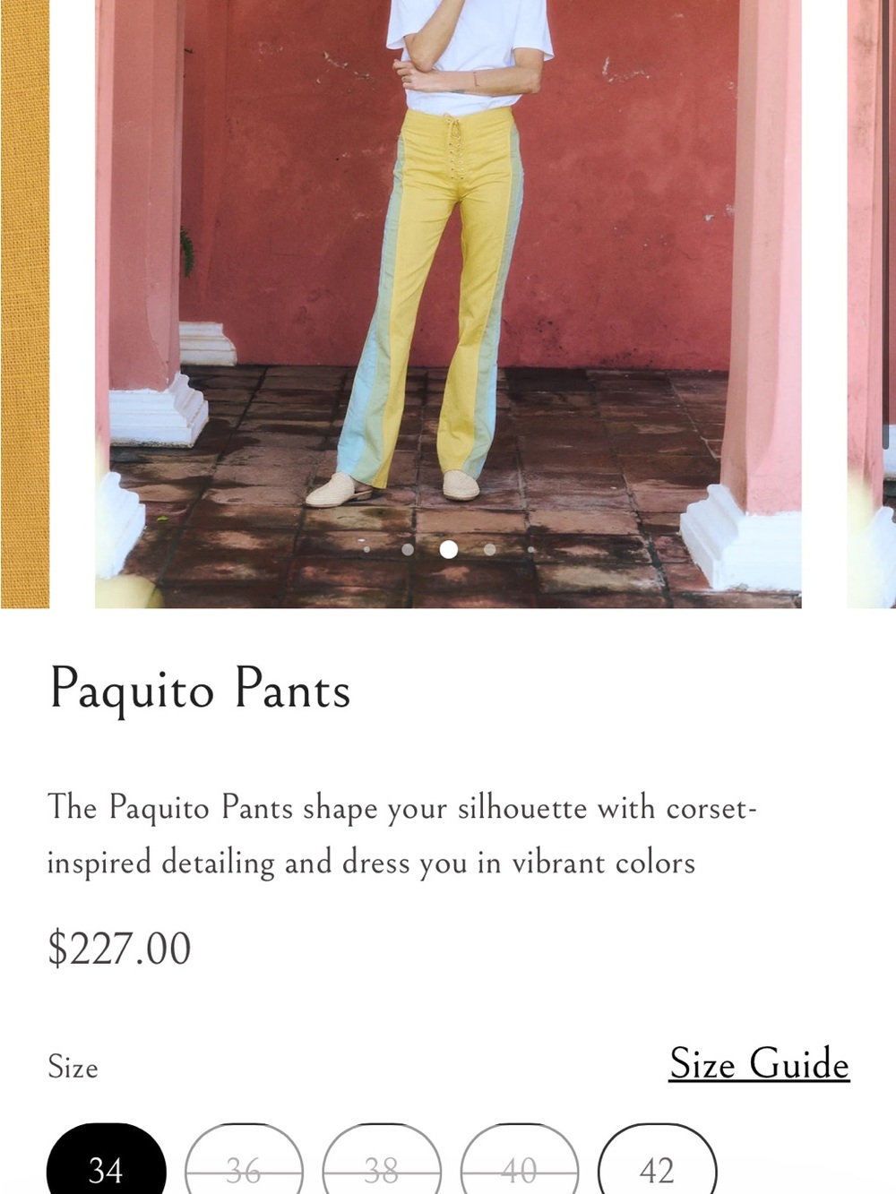 — Yellow & Light Blue Two-Tone Women's Pants
